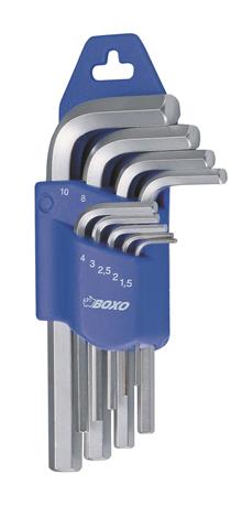 Inbussleutelset kort 15-10 mm 9-dlg. 