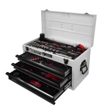 Toolset in 3 drawer carry box, Gokart, 69 pc